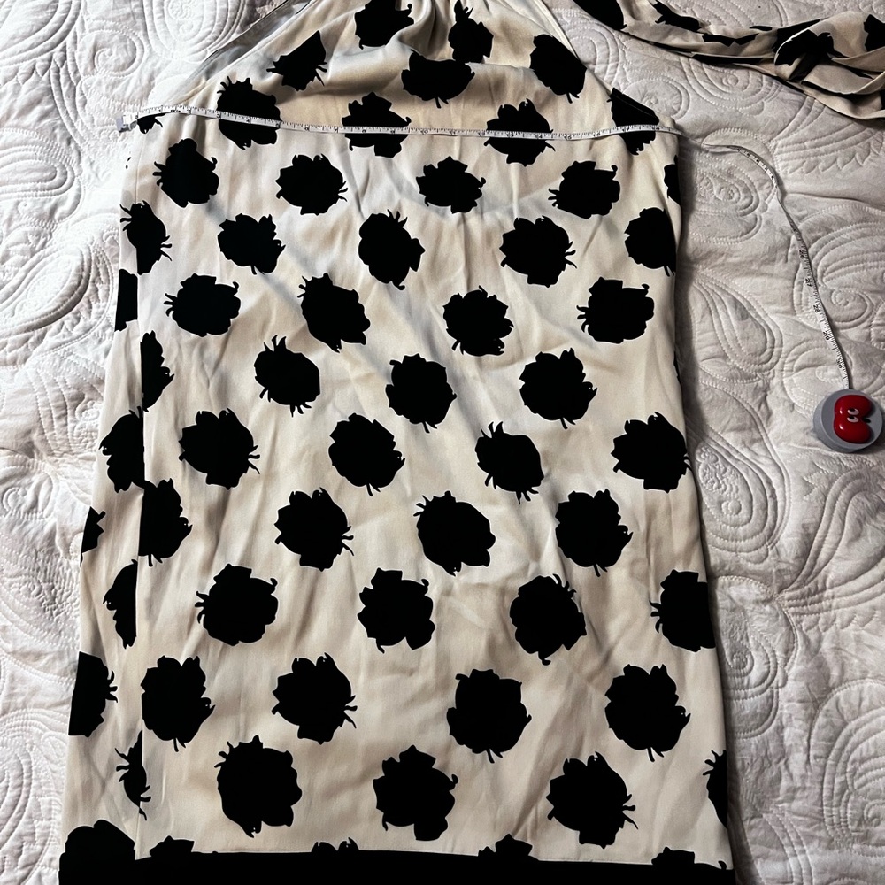 Diane Von Furstenberg Silk Dress with Black Floral Design